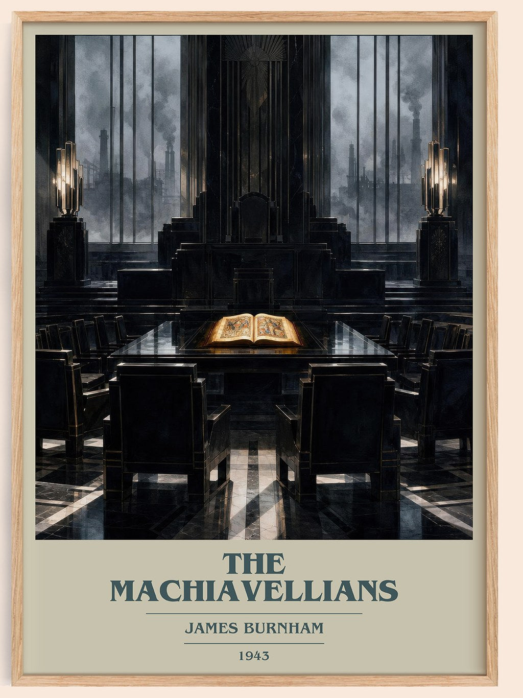 The Machiavellians book cover book poster by James Burnham – framed literary art print