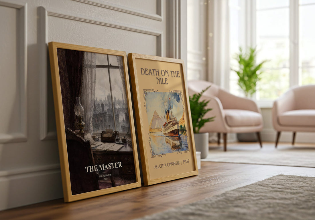 The Master watercolour print framed by window – literary home decor