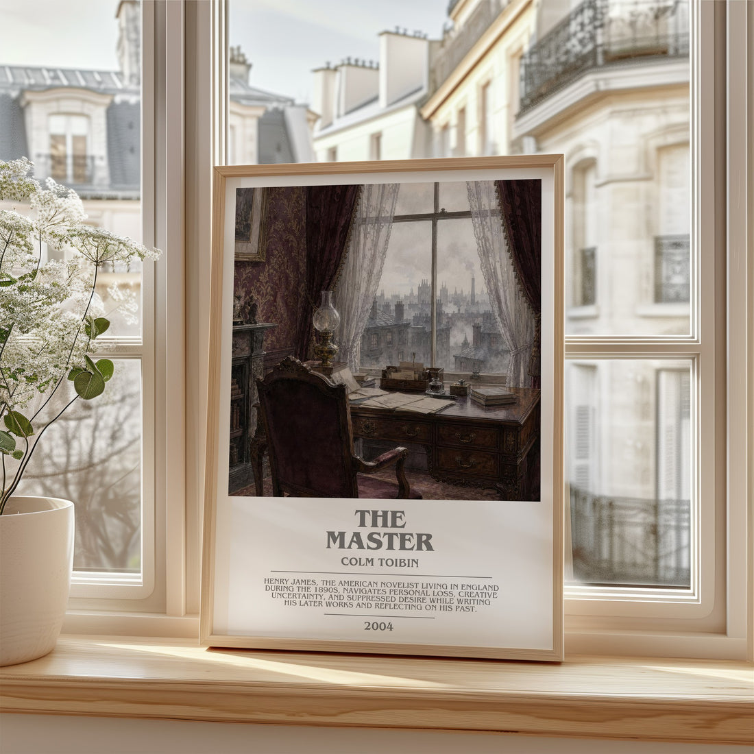 The Master Bookish Wall Art by Colm Toibin – framed print by a bright window