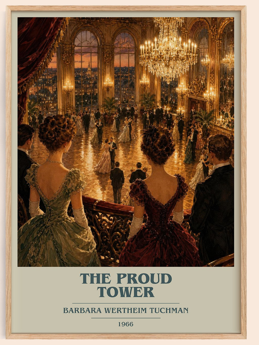 The Proud Tower book cover book poster by Barbara Wertheim Tuchman – framed literary art print