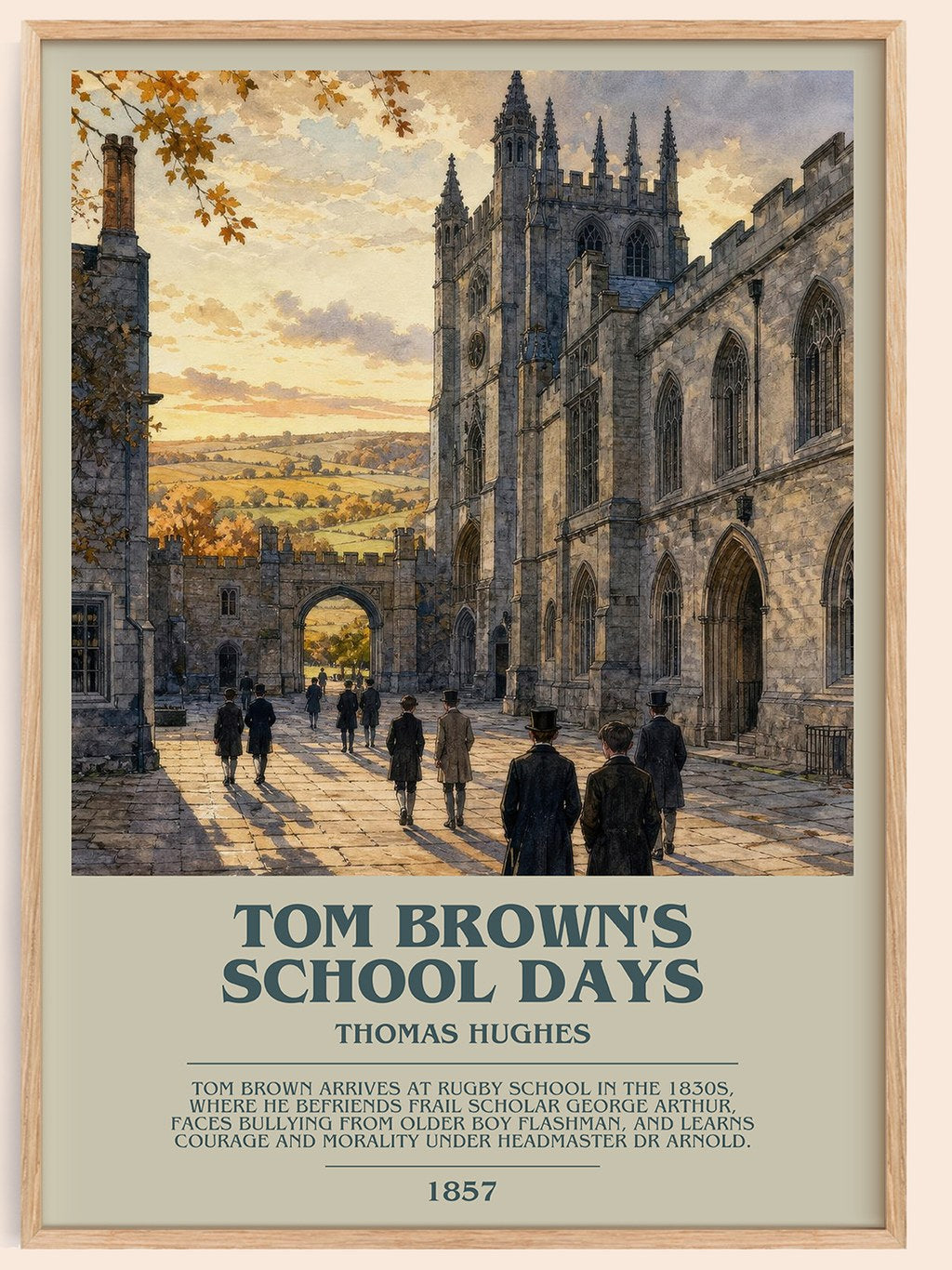 Tom Brown's School Days Bookish Wall Art by Thomas Hughes – framed poster
