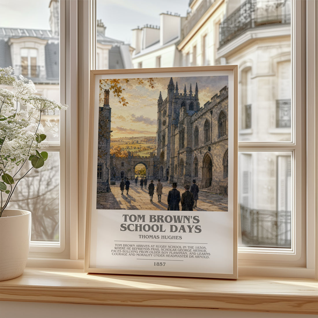 Tom Brown's School Days Bookish Wall Art by Thomas Hughes – framed print by a bright window