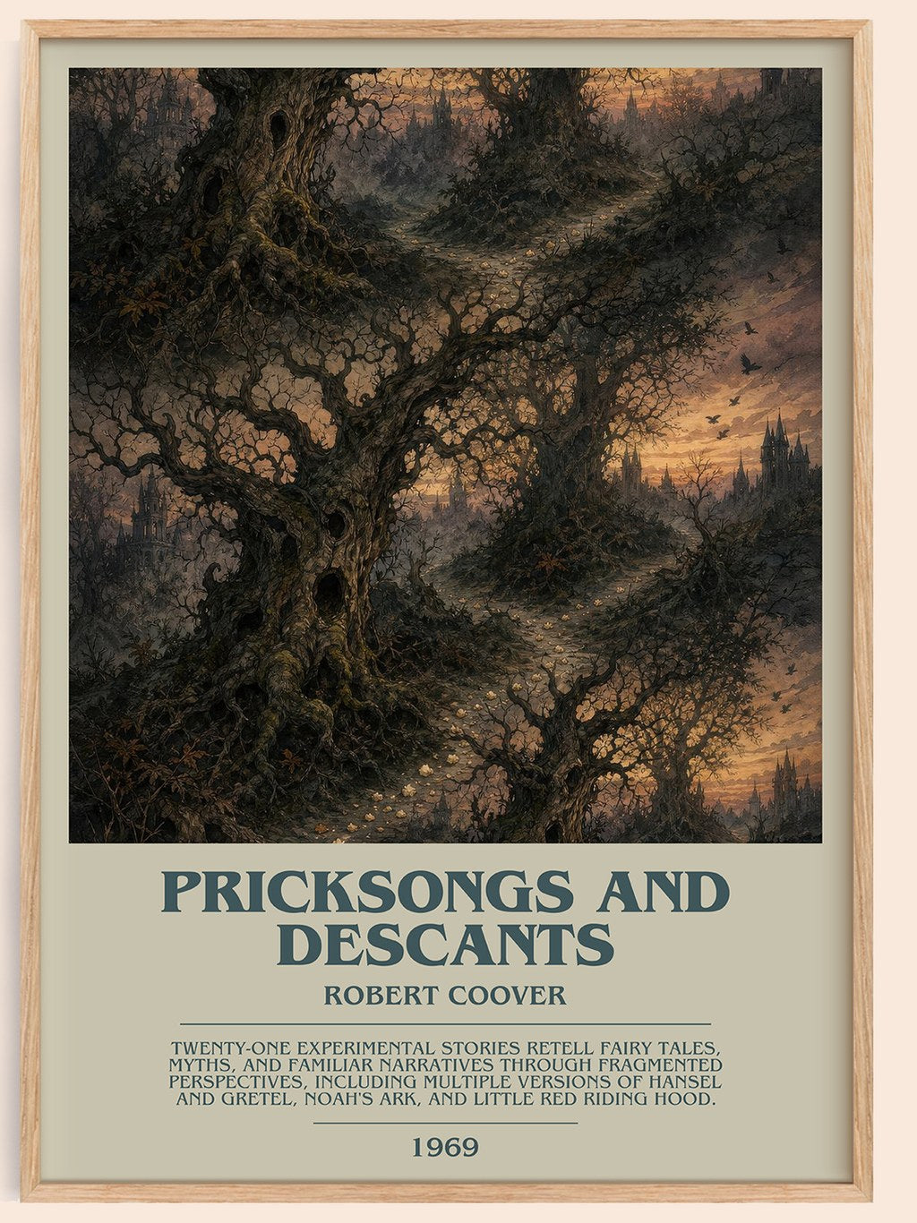 Pricksongs and Descants Bookish Wall Art by Robert Coover – framed poster