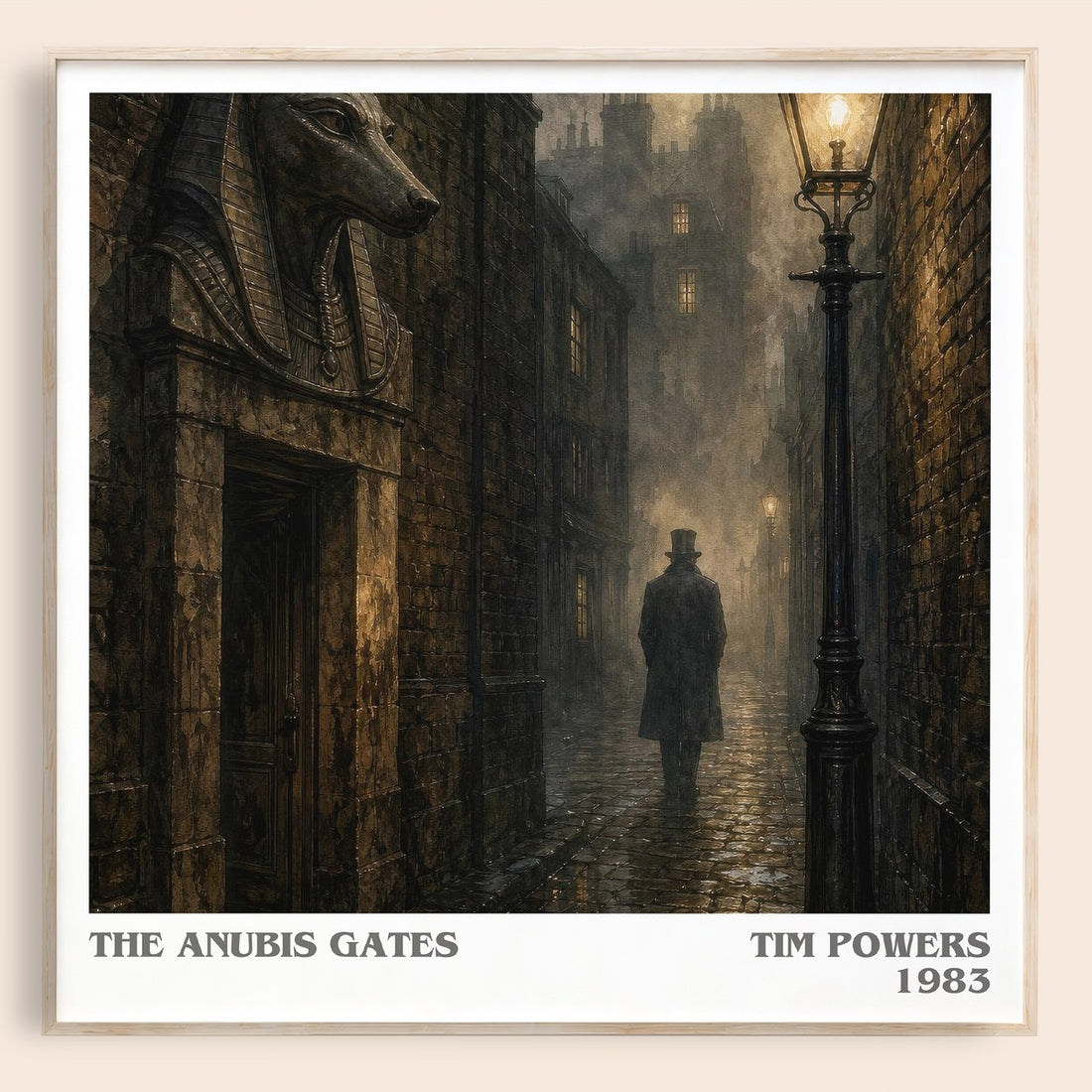 The Anubis Gates literary book poster by Tim Powers – framed literary art print
