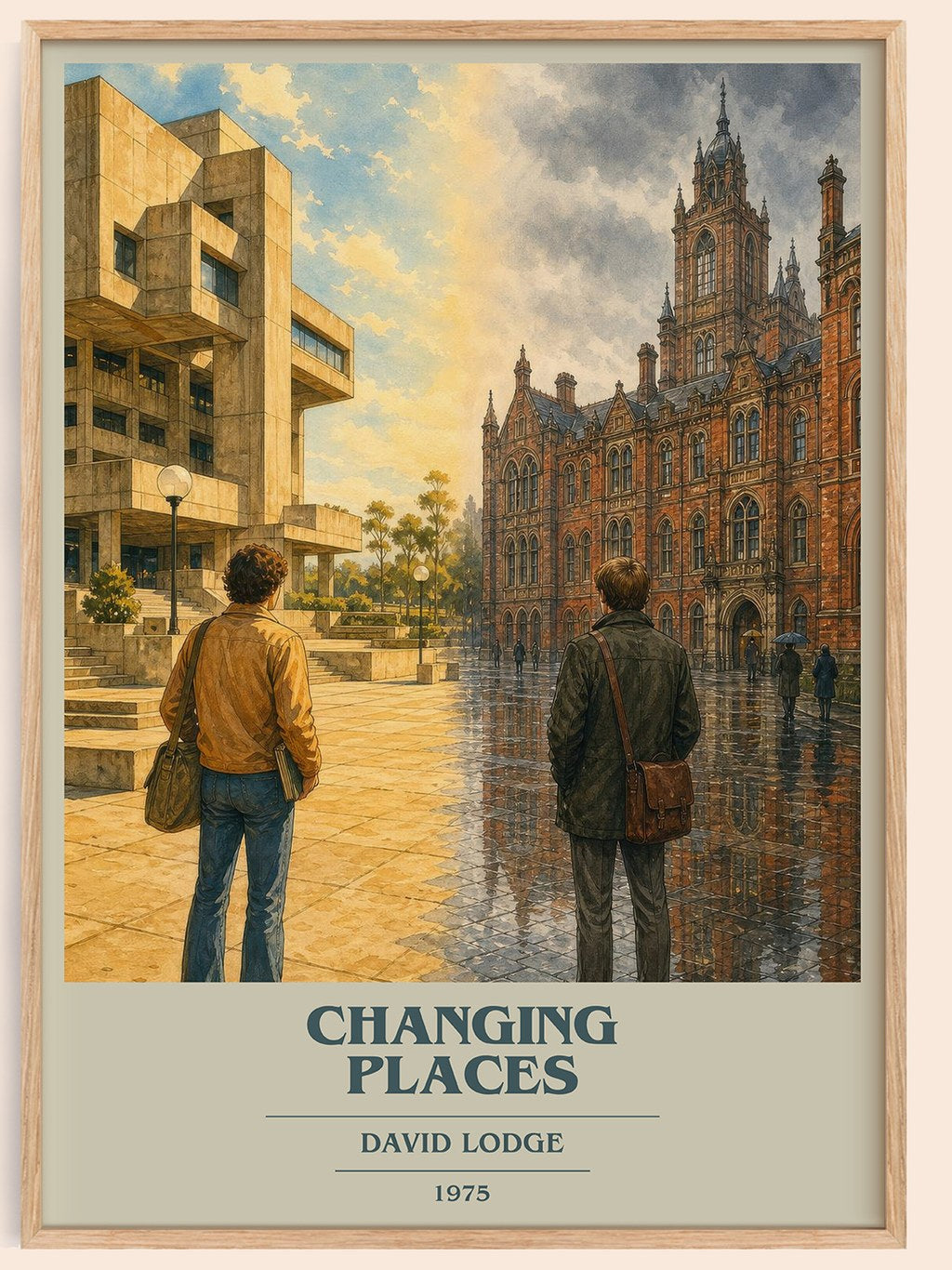 Changing Places book cover book poster by David Lodge – framed literary art print