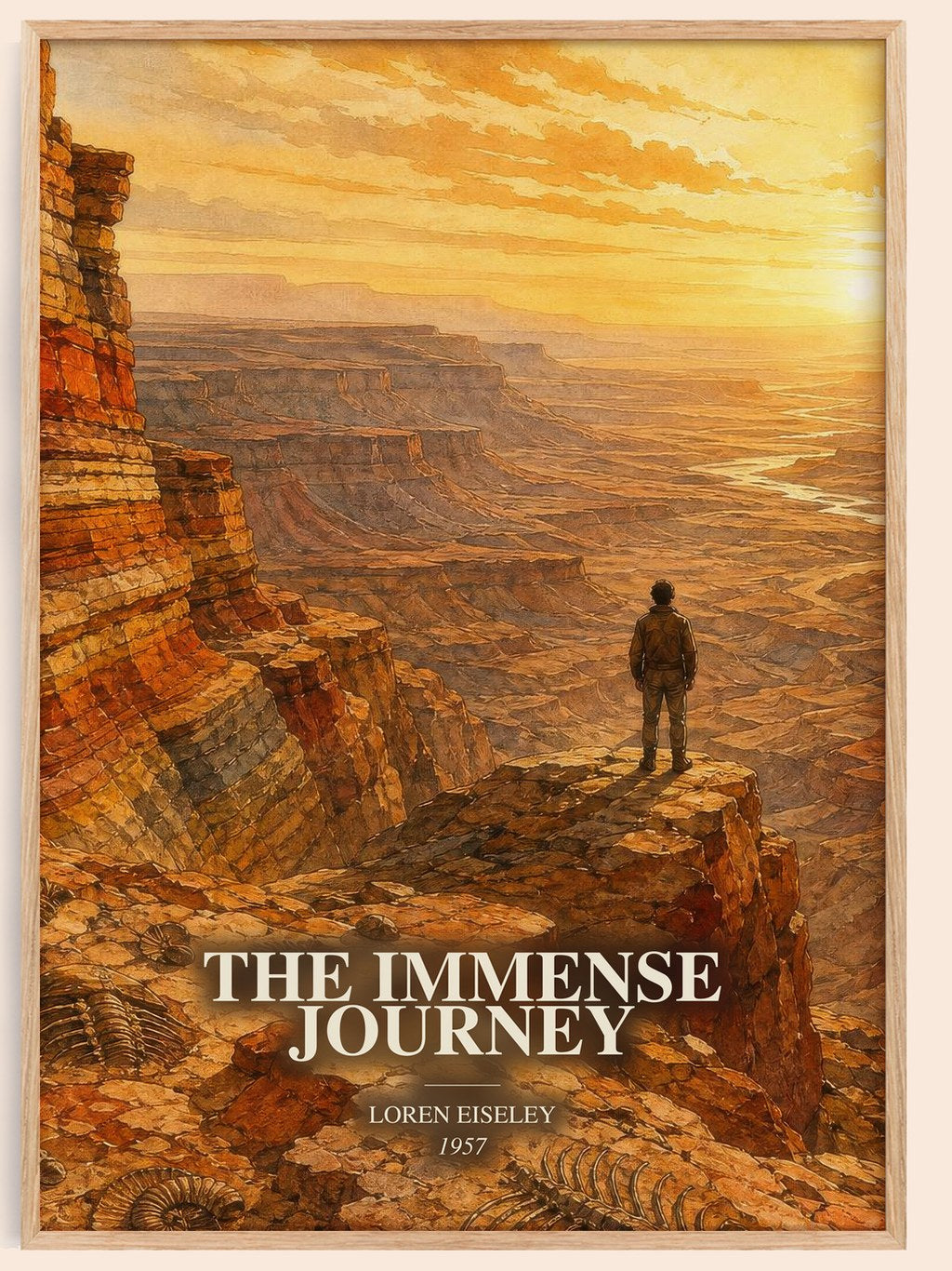 The Immense Journey watercolour book poster by Loren Eiseley – framed literary art print