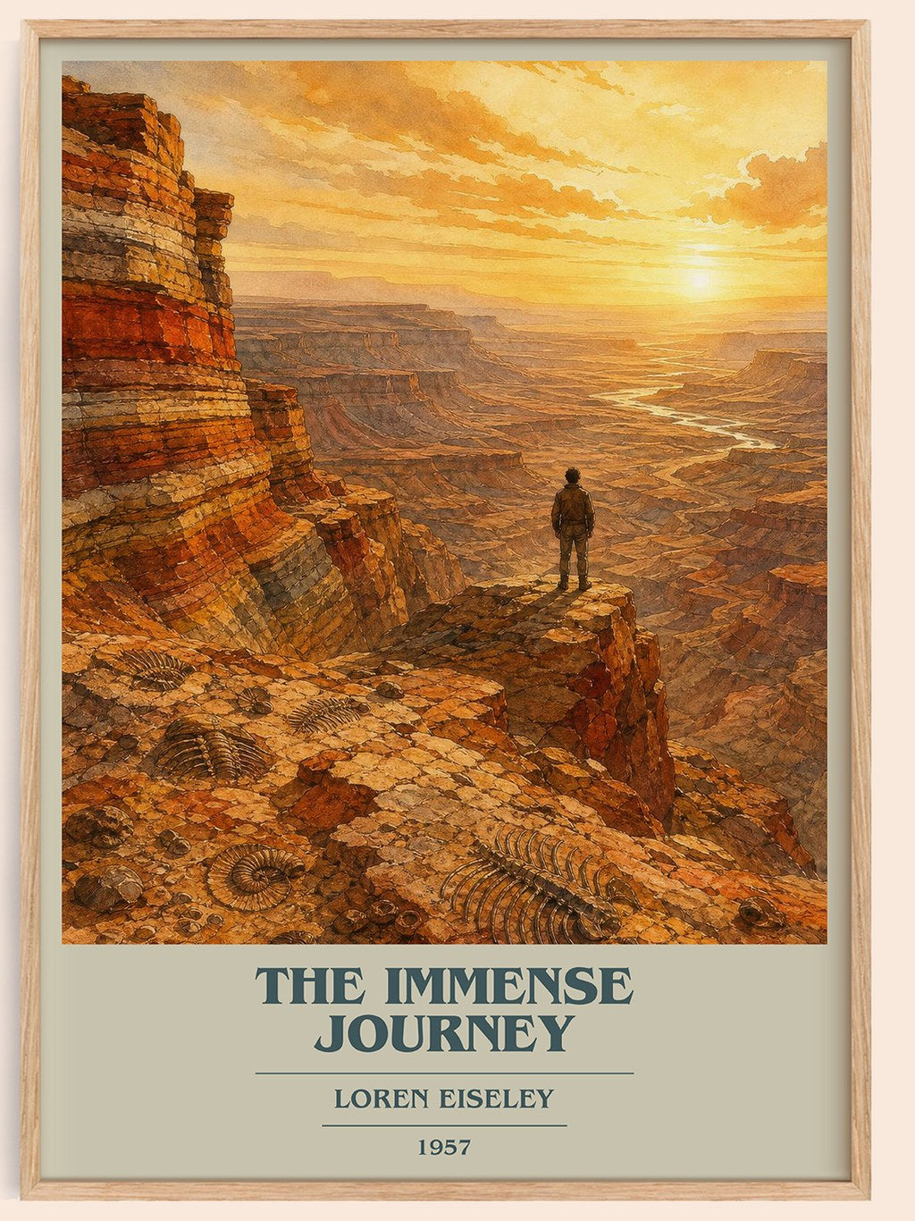 The Immense Journey book cover book poster by Loren Eiseley – framed literary art print