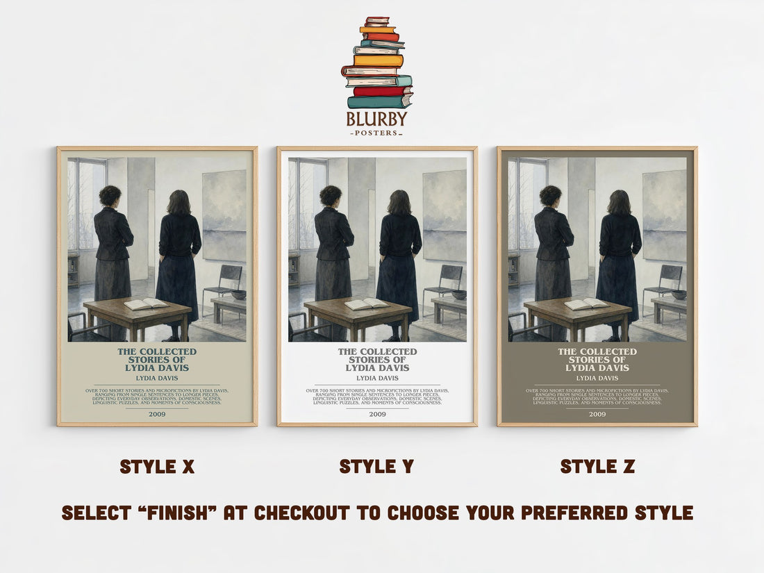 The Collected Stories Of Lydia Davis Bookish Wall Art by Lydia Davis – Style X, Y and Z side by side – choose your finish