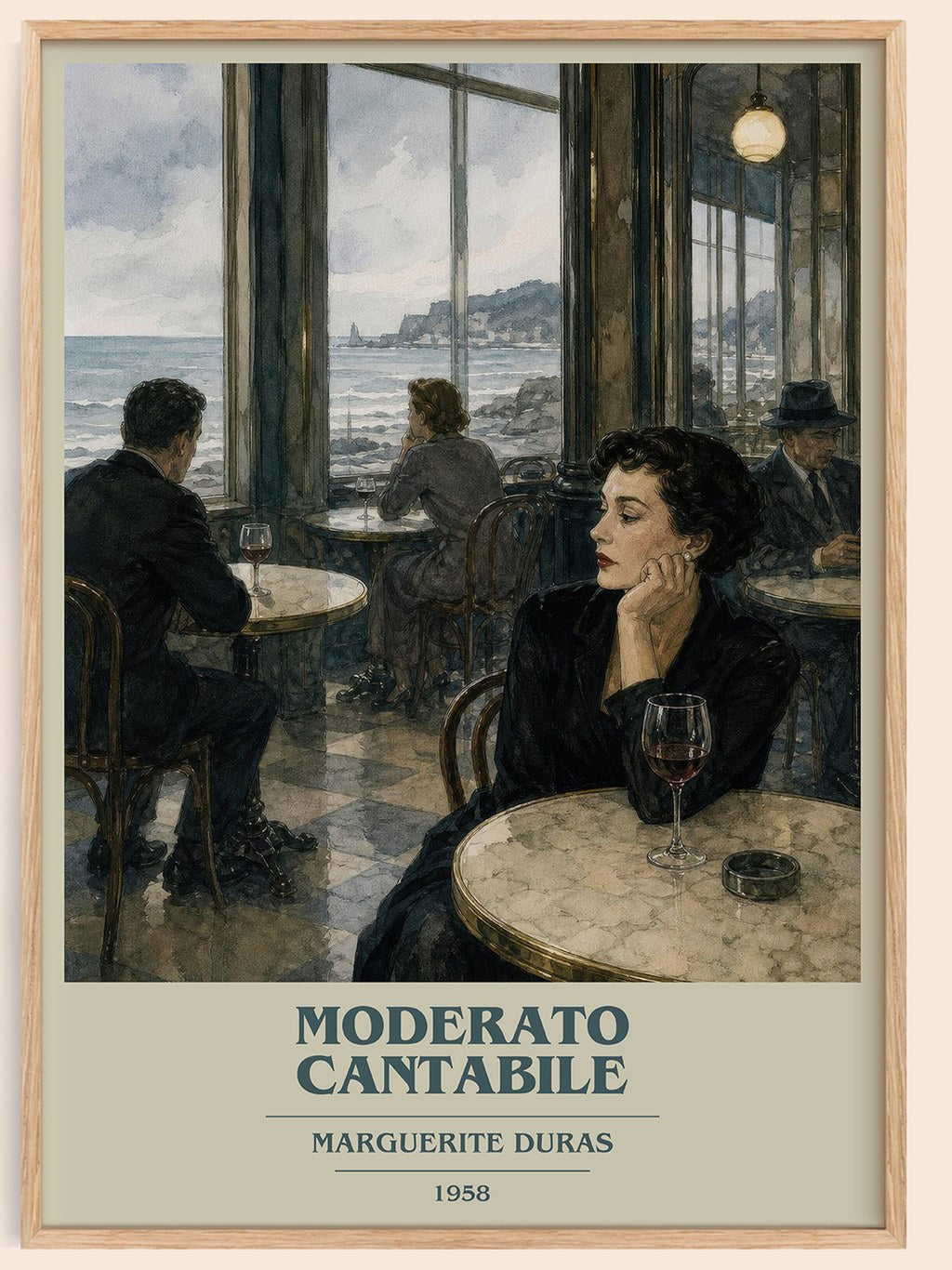Moderato Cantabile book cover book poster by Marguerite Duras – framed literary art print