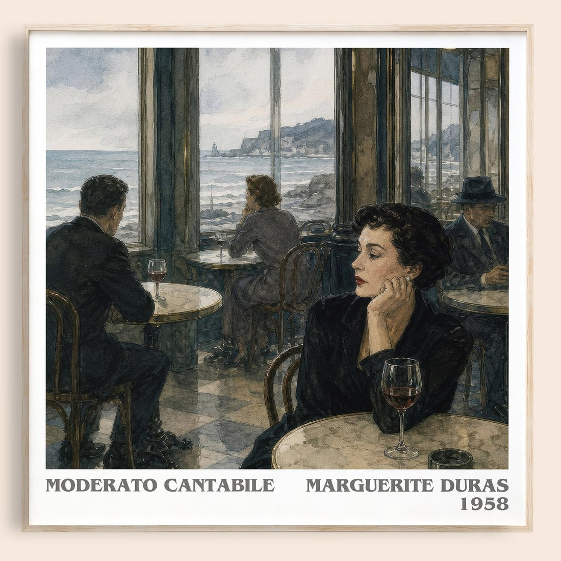 Moderato Cantabile literary book poster by Marguerite Duras – framed literary art print