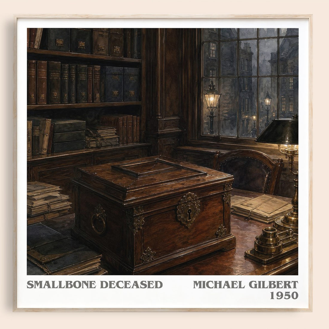 Smallbone Deceased literary book poster by Michael Gilbert – framed literary art print