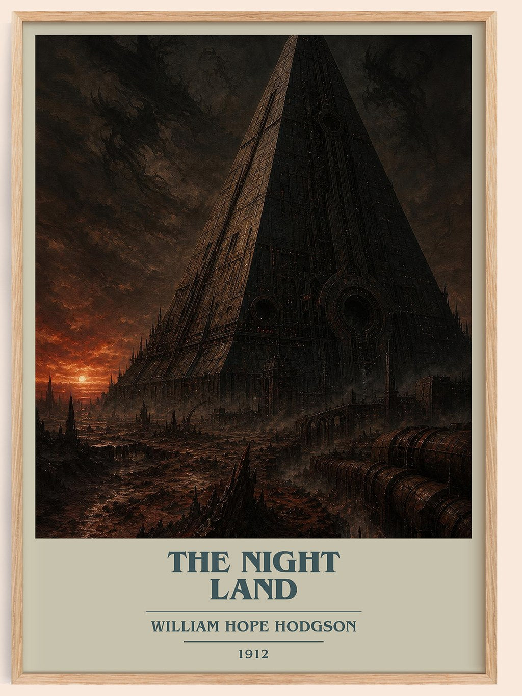 The Night Land book cover book poster by William Hope Hodgson – framed literary art print