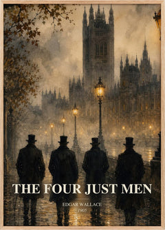 The Four Just Men Book Watercolour Illustration by Edgar Wallace