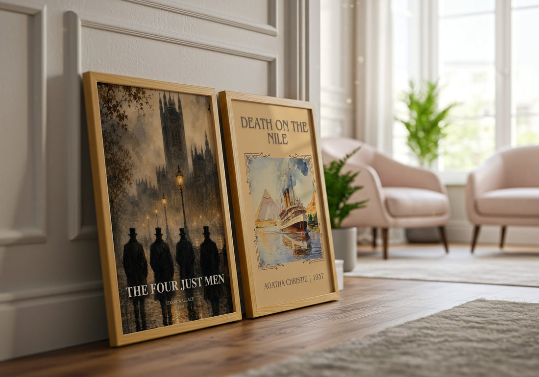 The Four Just Men watercolour print framed by window – literary home decor