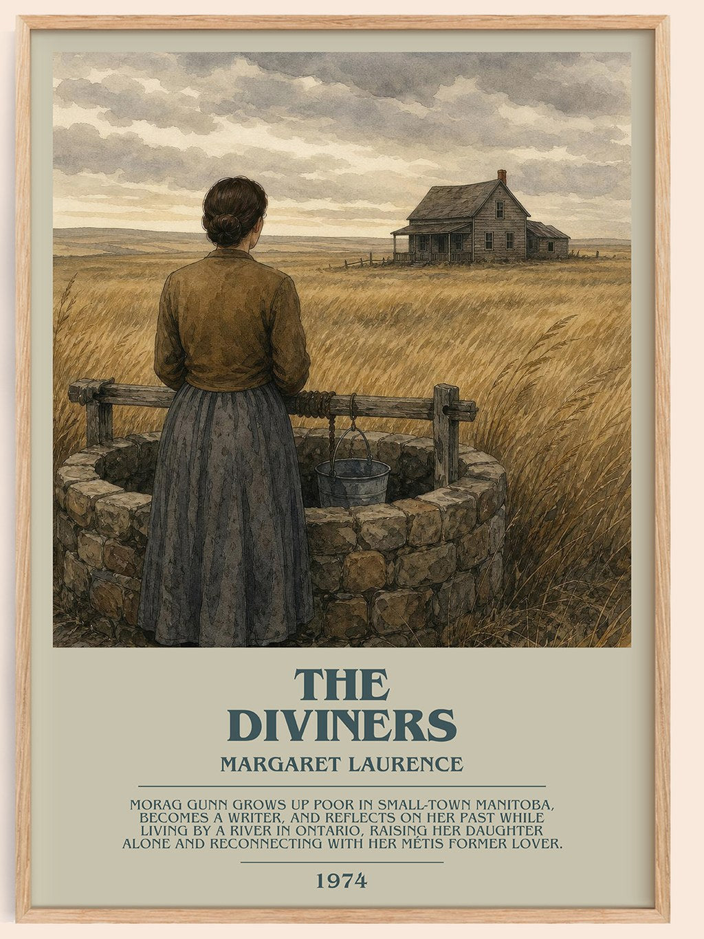 The Diviners Bookish Wall Art by Margaret Laurence – framed poster