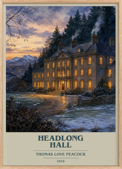 Headlong Hall Book Cover Poster by Thomas Love Peacock