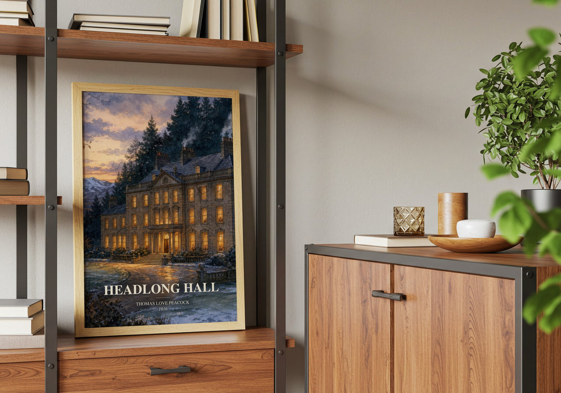 Headlong Hall book watercolour illustration paper finish options – matte satin gloss