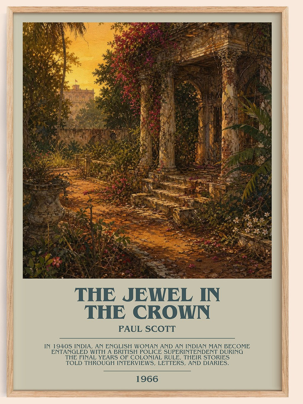 The Jewel In The Crown Bookish Wall Art by Paul Scott – framed poster