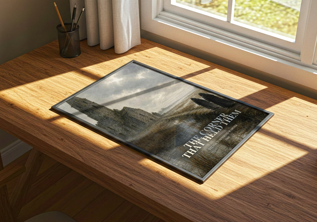 The Corner That Held Them watercolour book poster framed on wall – historical fiction wall art
