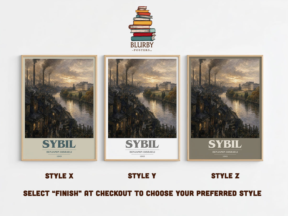 Sybil book cover print in frame leaning in hallway – historical fiction wall art (mockup)