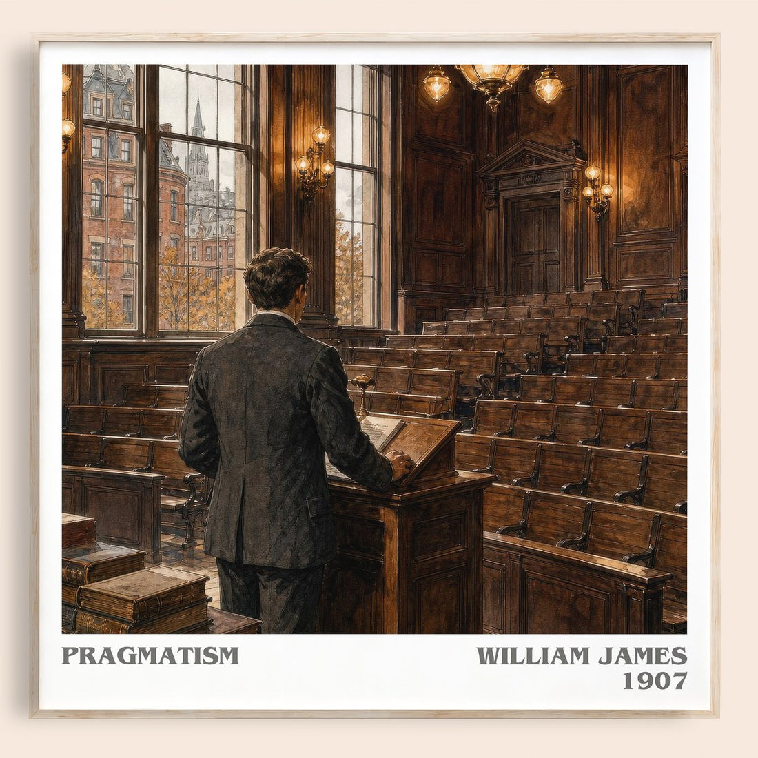 Pragmatism literary book poster by William James – framed literary art print