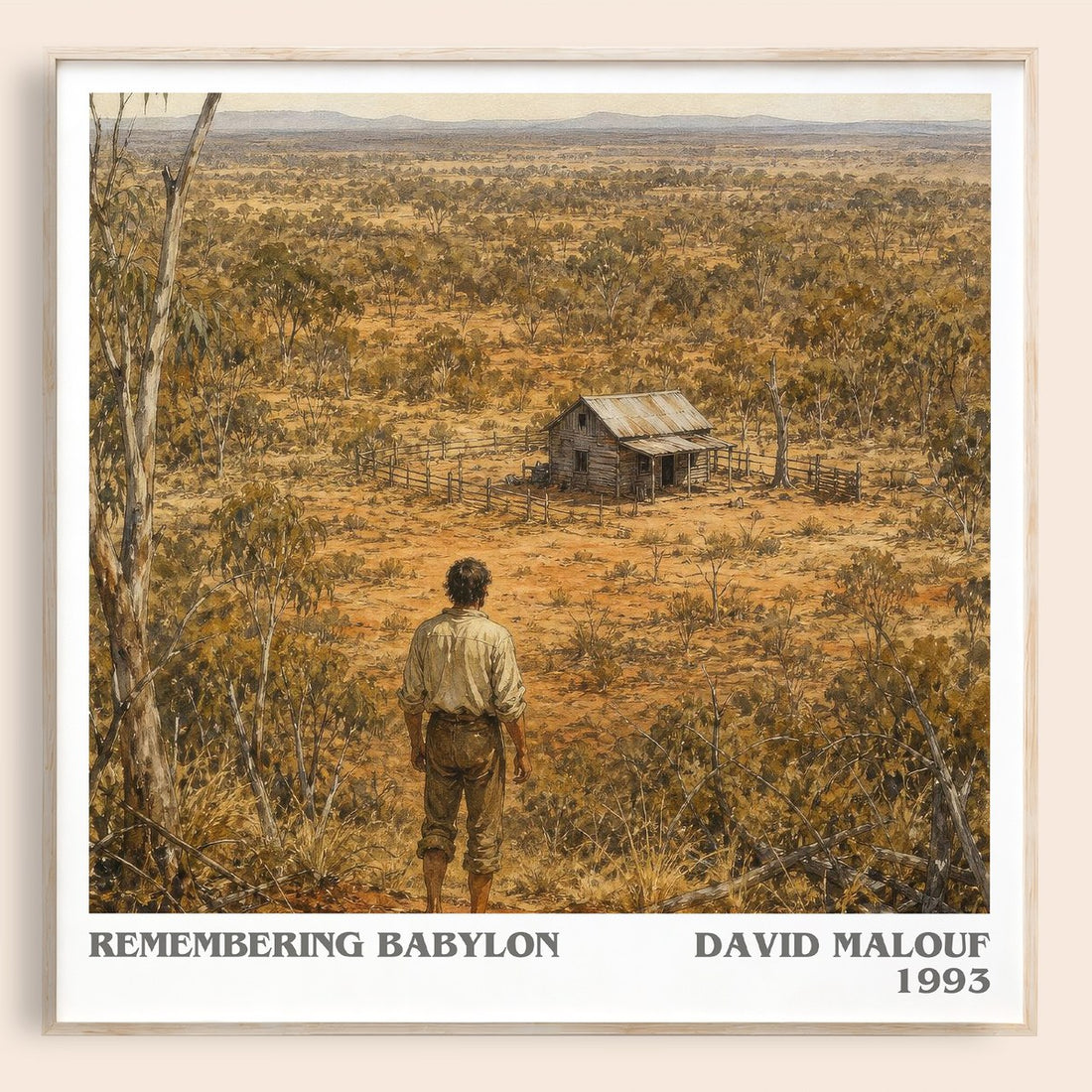 Remembering Babylon literary book poster by David Malouf – framed literary art print