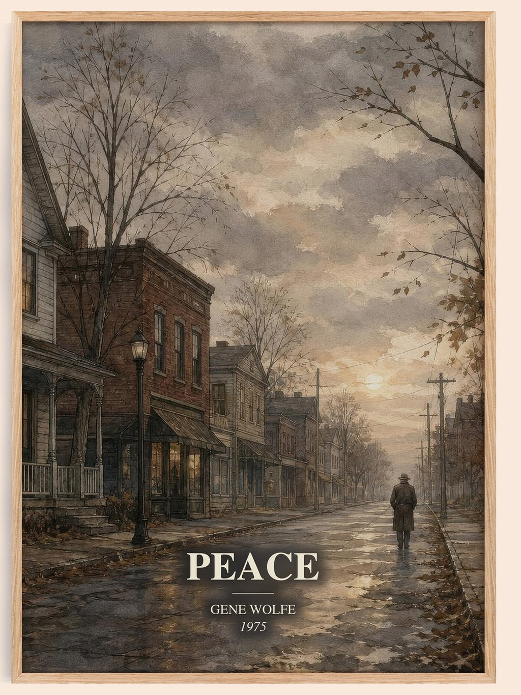 Peace watercolour book poster by Gene Wolfe – framed literary art print