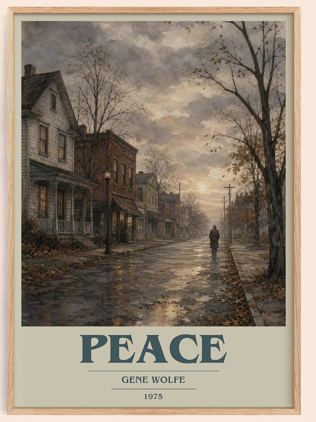 Peace book cover book poster by Gene Wolfe – framed literary art print