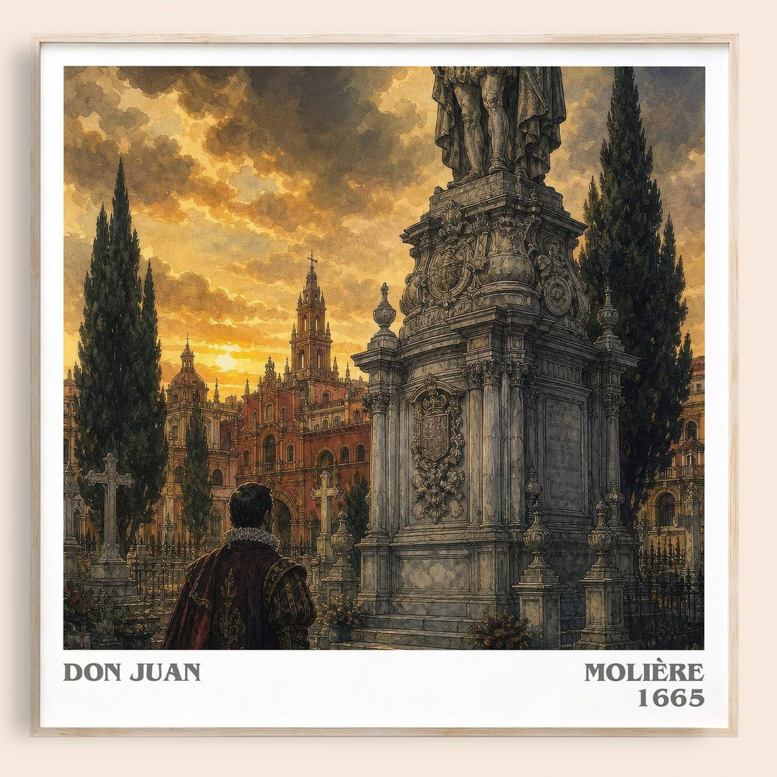 Don Juan literary book poster by Molière – framed literary art print