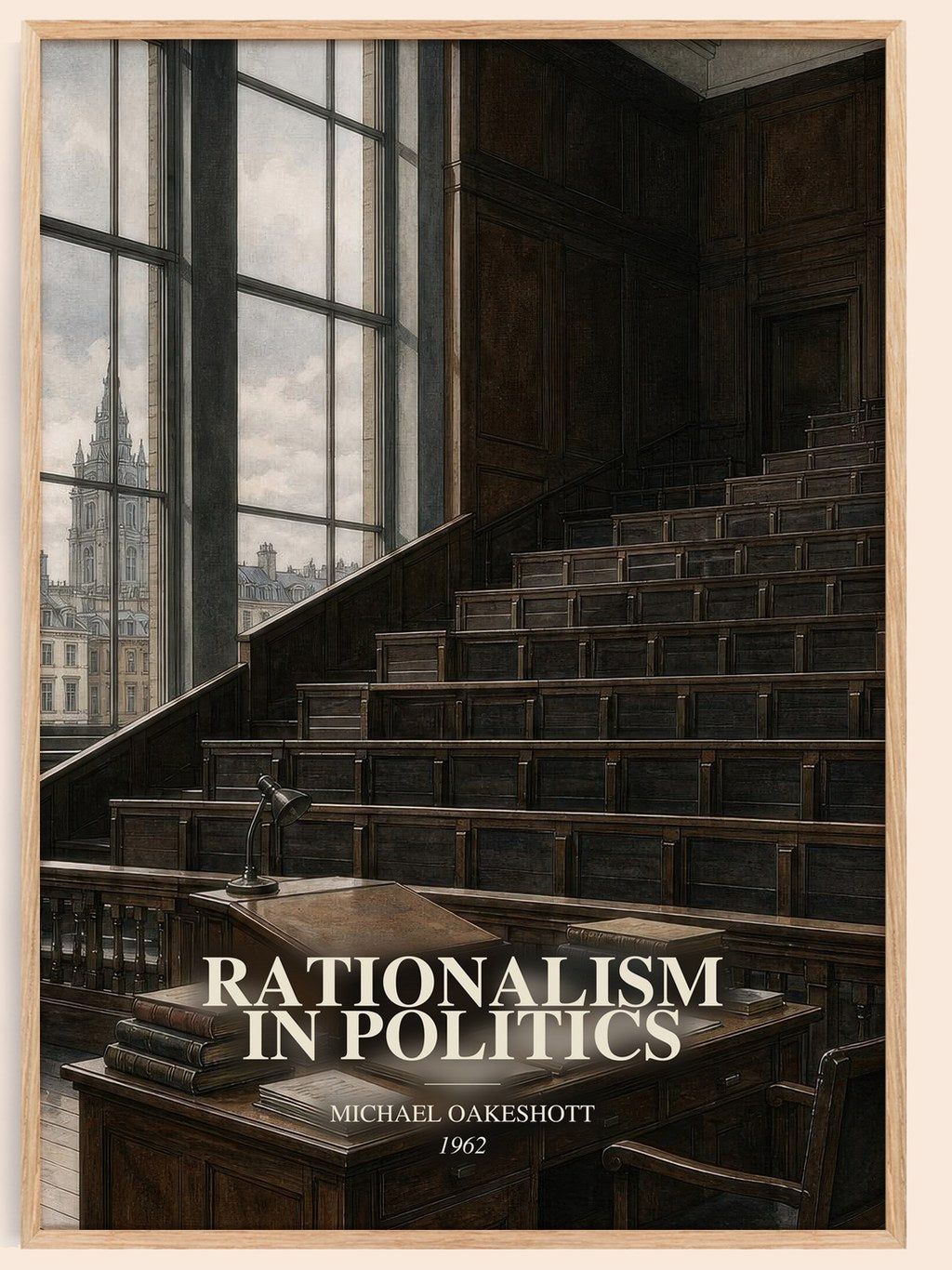 Rationalism in Politics watercolour book poster by Michael Oakeshott – framed literary art print