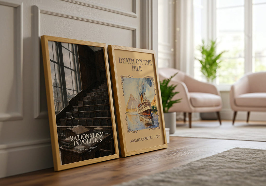 Rationalism in Politics watercolour print framed by window – literary home decor