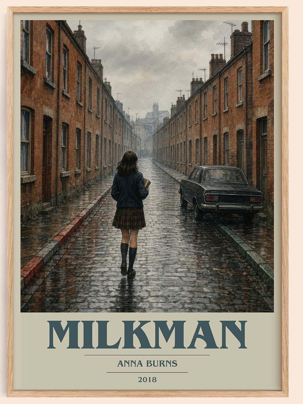 Milkman book cover book poster by Anna Burns – framed literary art print