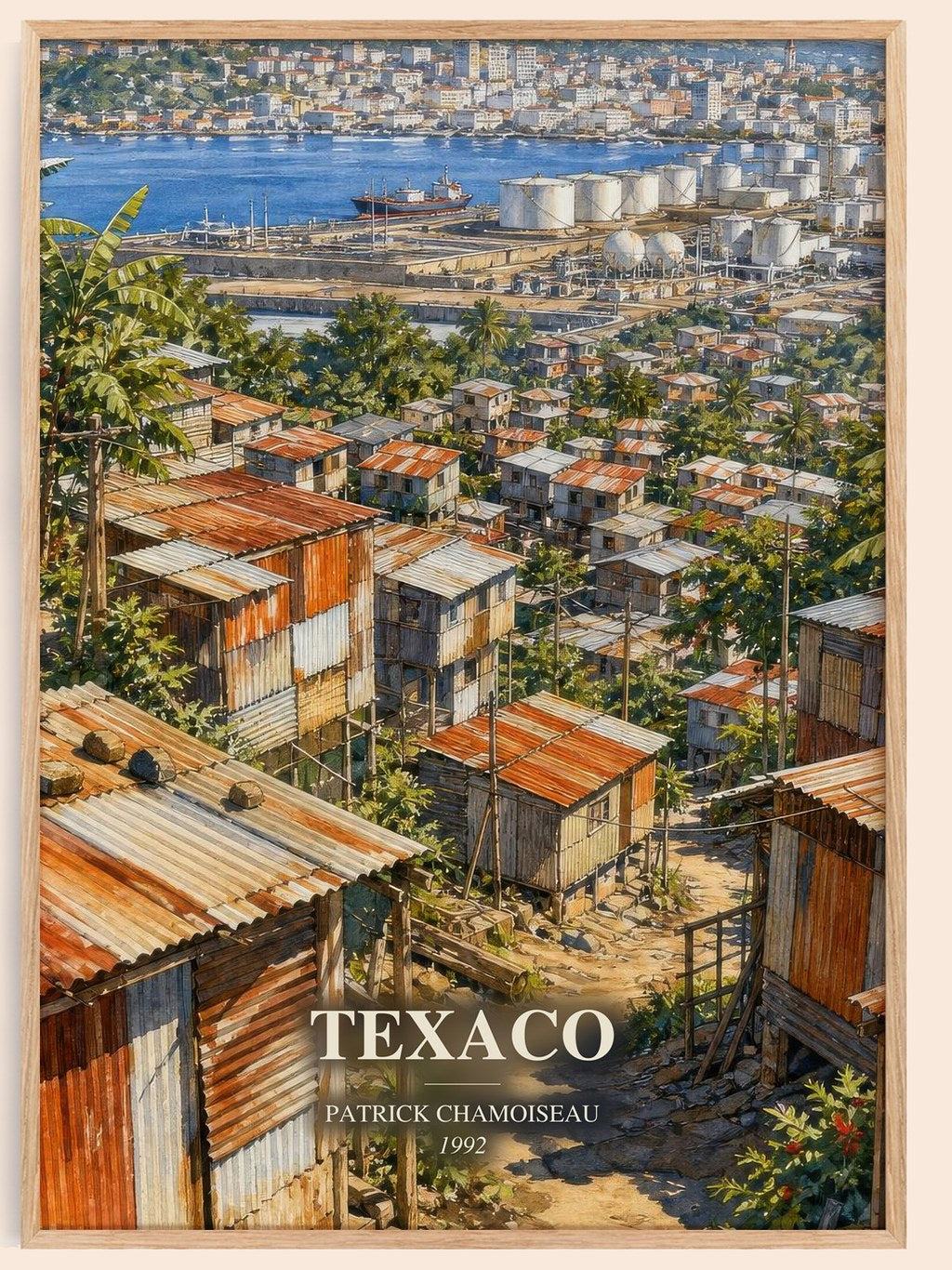 Texaco watercolour book poster by Patrick Chamoiseau – framed literary art print