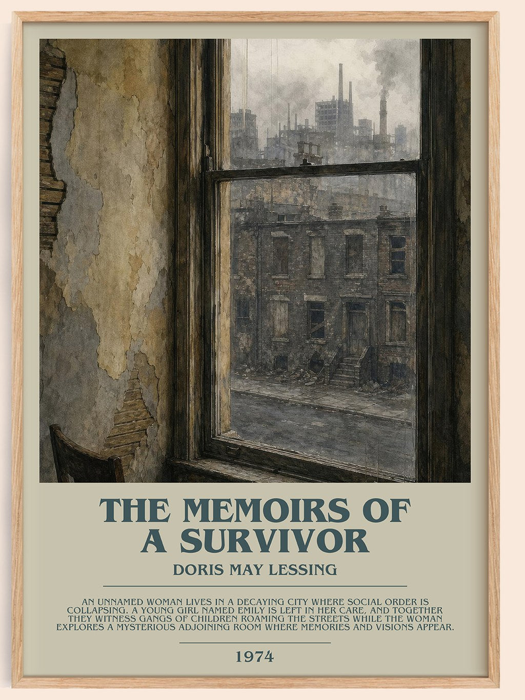 The Memoirs of a Survivor Bookish Wall Art by Doris May Lessing – framed poster