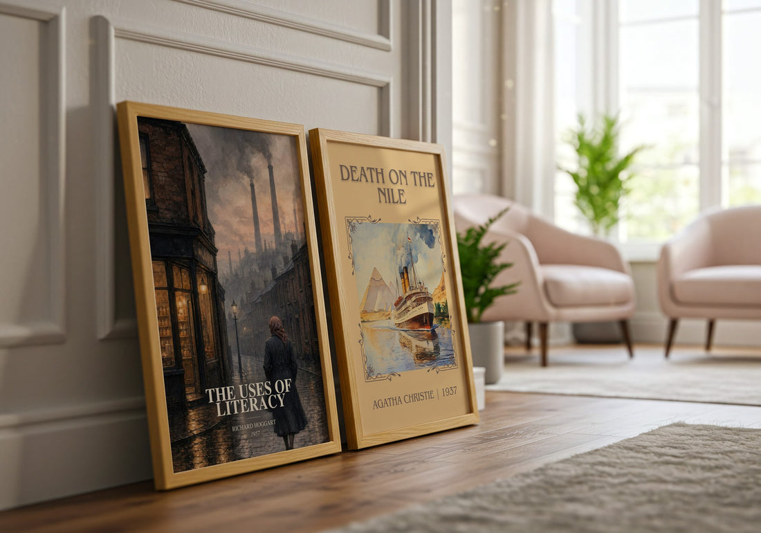 The Uses of Literacy watercolour print framed by window – literary home decor