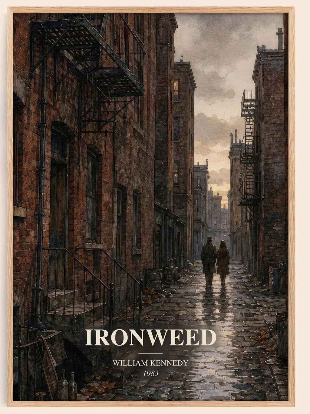 Ironweed watercolour book poster by William Kennedy – framed literary art print