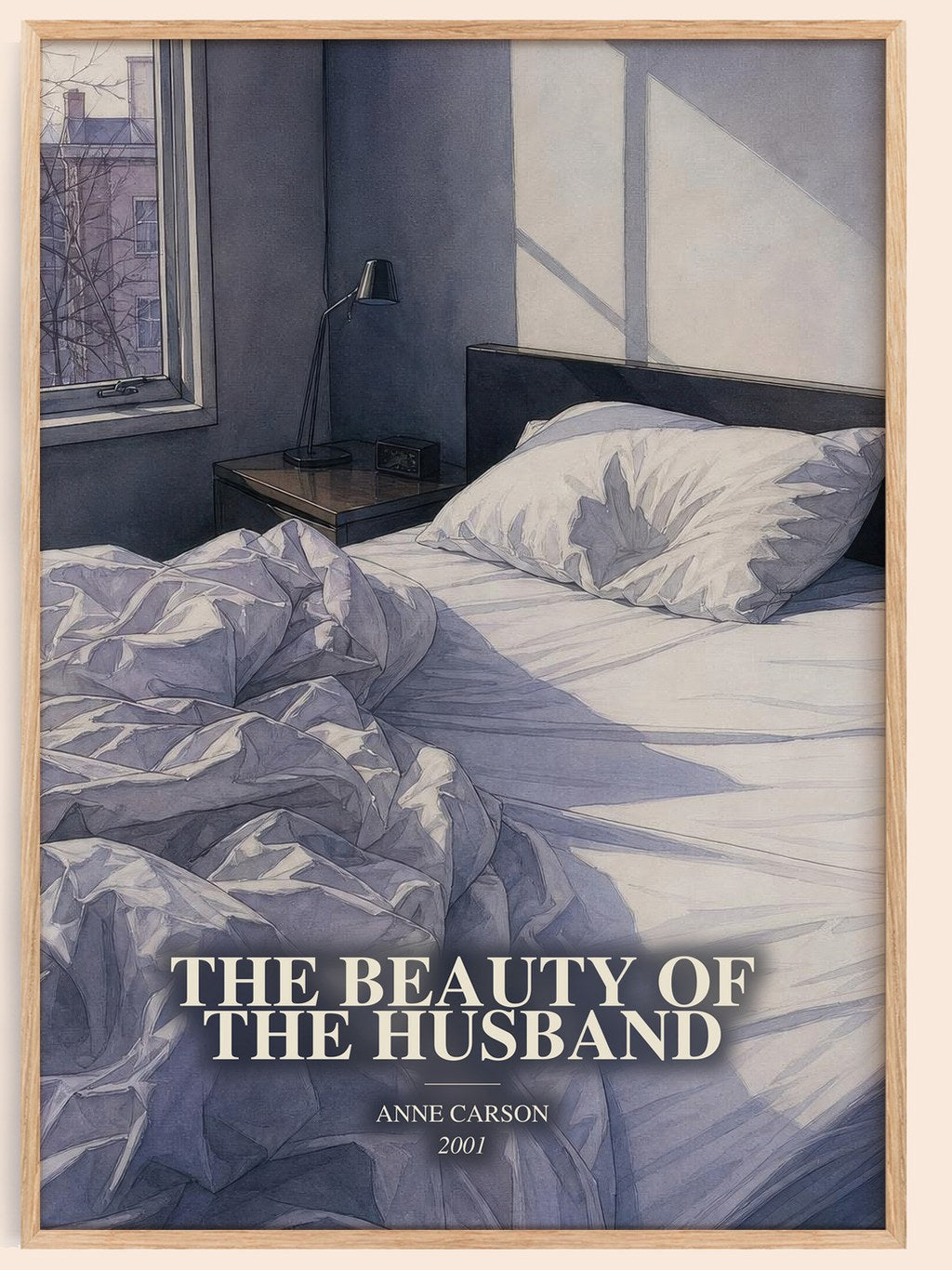 The Beauty Of The Husband watercolour book poster by Anne Carson – framed literary art print