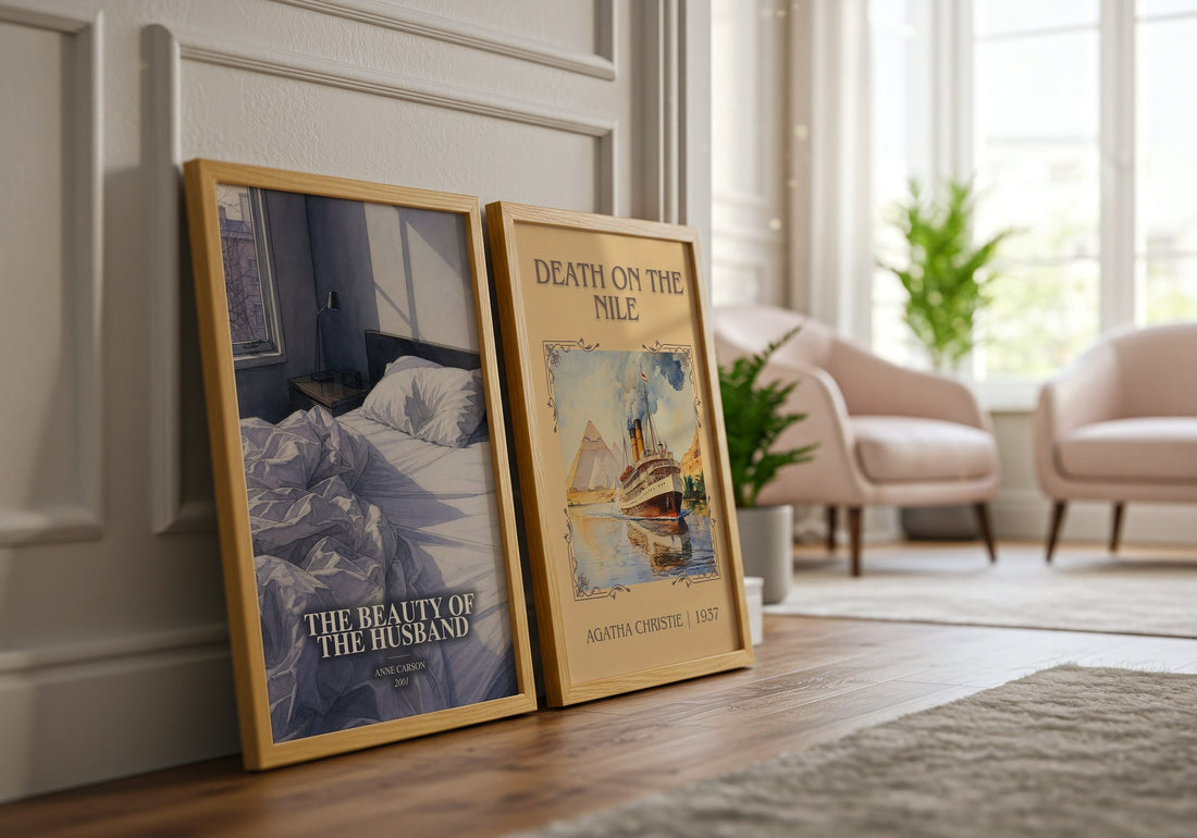 The Beauty Of The Husband watercolour print framed by window – literary home decor