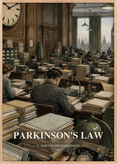 Parkinson's Law Book Watercolour Illustration by C. Parkinson