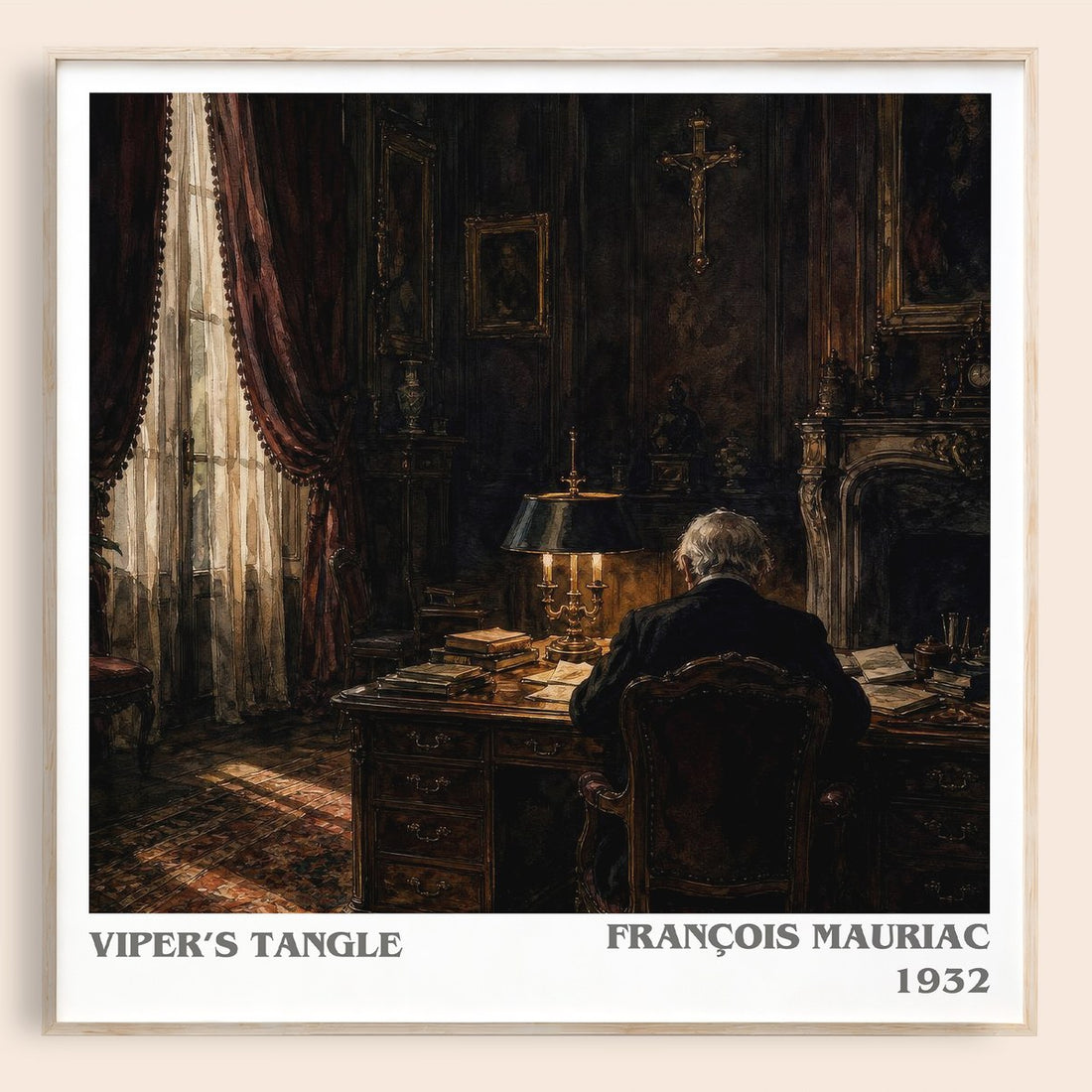 Viper’s Tangle literary book poster by François Mauriac – framed literary art print