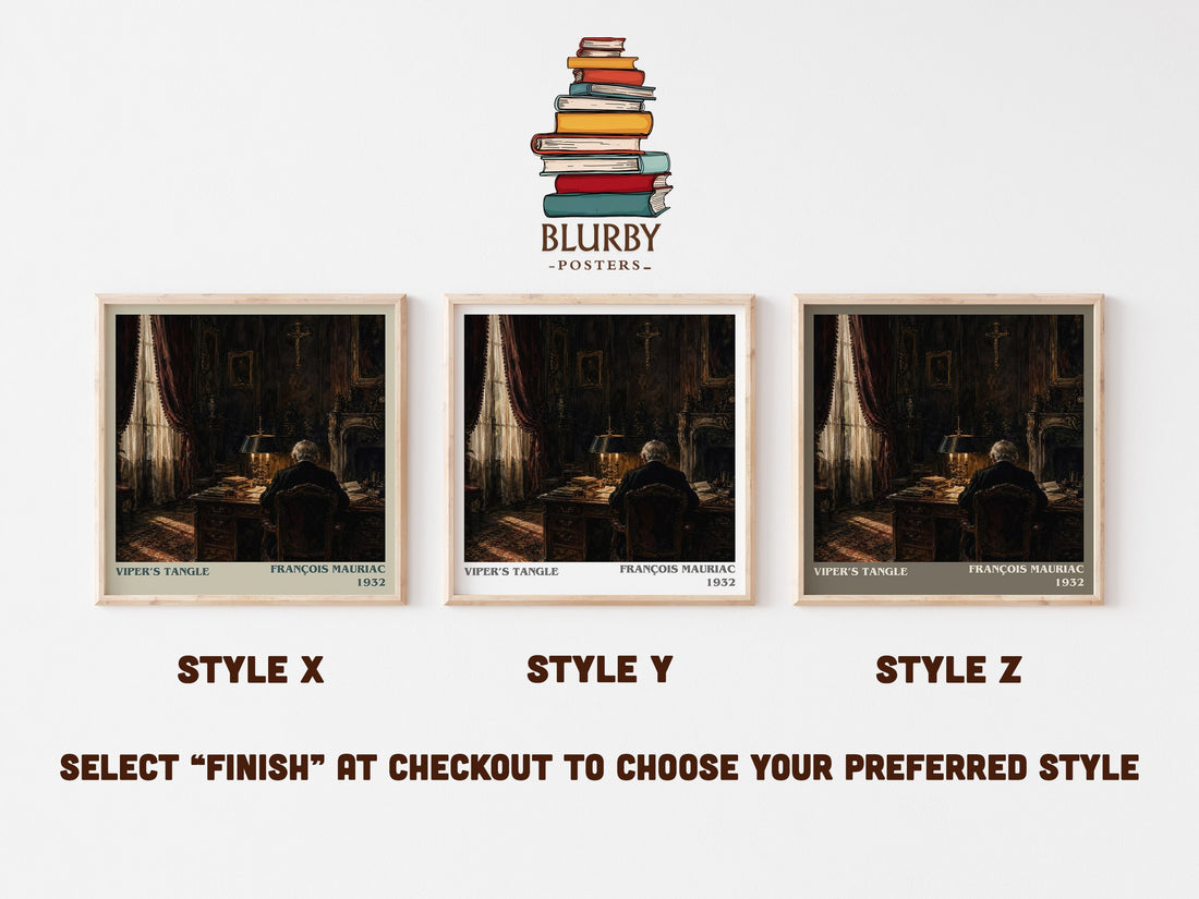 Viper’s Tangle literary print in frame leaning in hallway – literary fiction wall art (mockup)