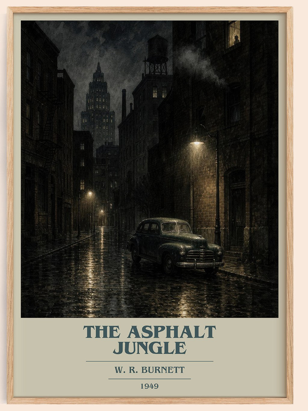 The Asphalt Jungle book cover book poster by W. R. Burnett – framed literary art print