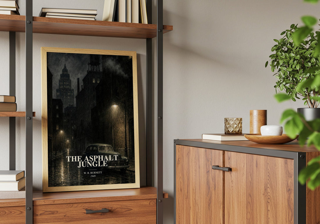 The Asphalt Jungle book watercolour illustration paper finish options – matte satin gloss