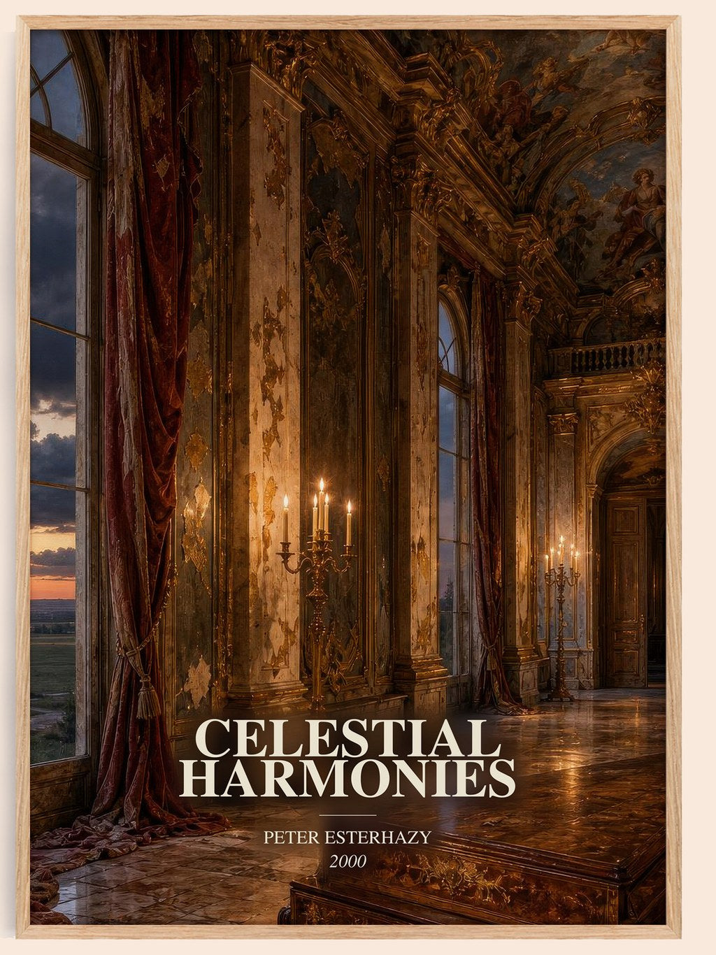 Celestial Harmonies watercolour book poster by Peter Esterhazy – framed literary art print