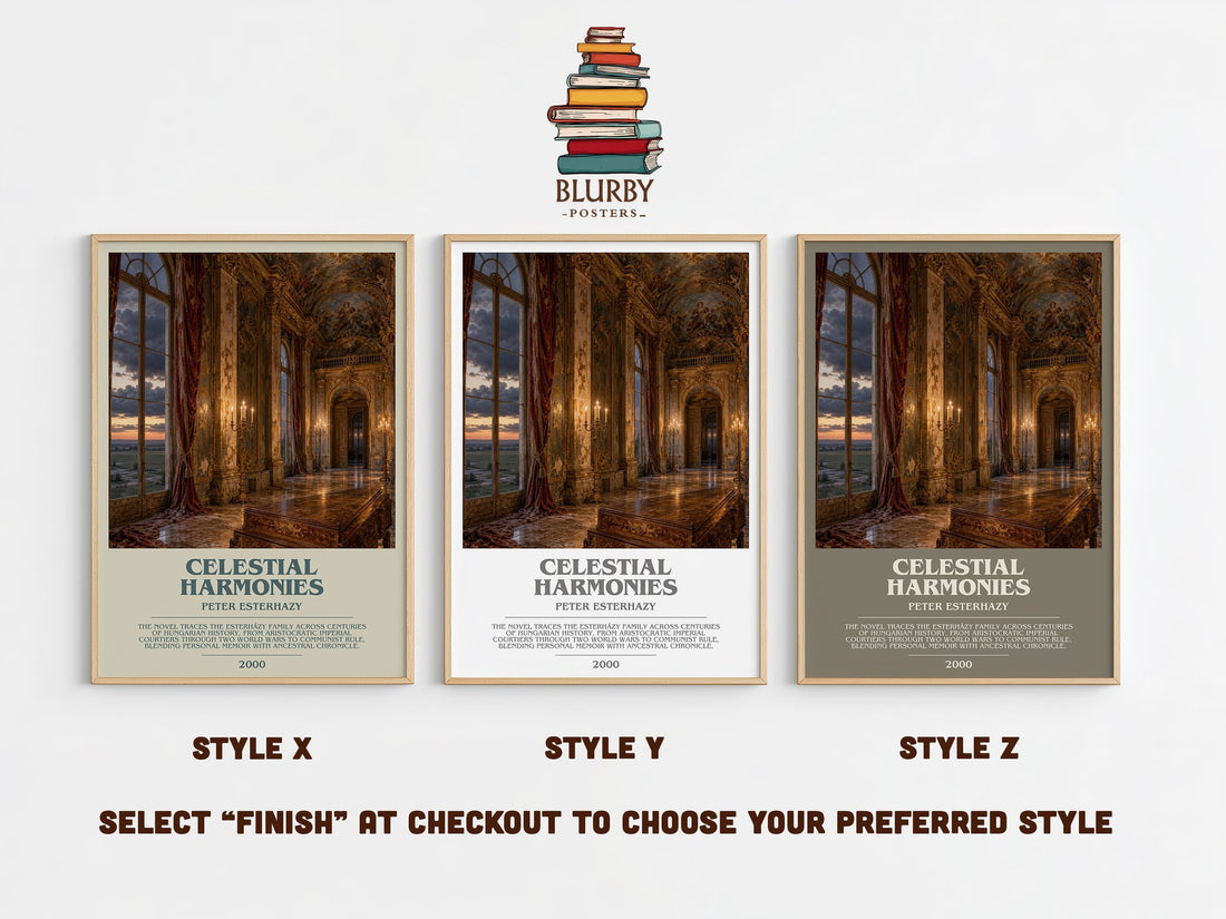 Celestial Harmonies Bookish Wall Art by Peter Esterhazy – Style X, Y and Z side by side – choose your finish