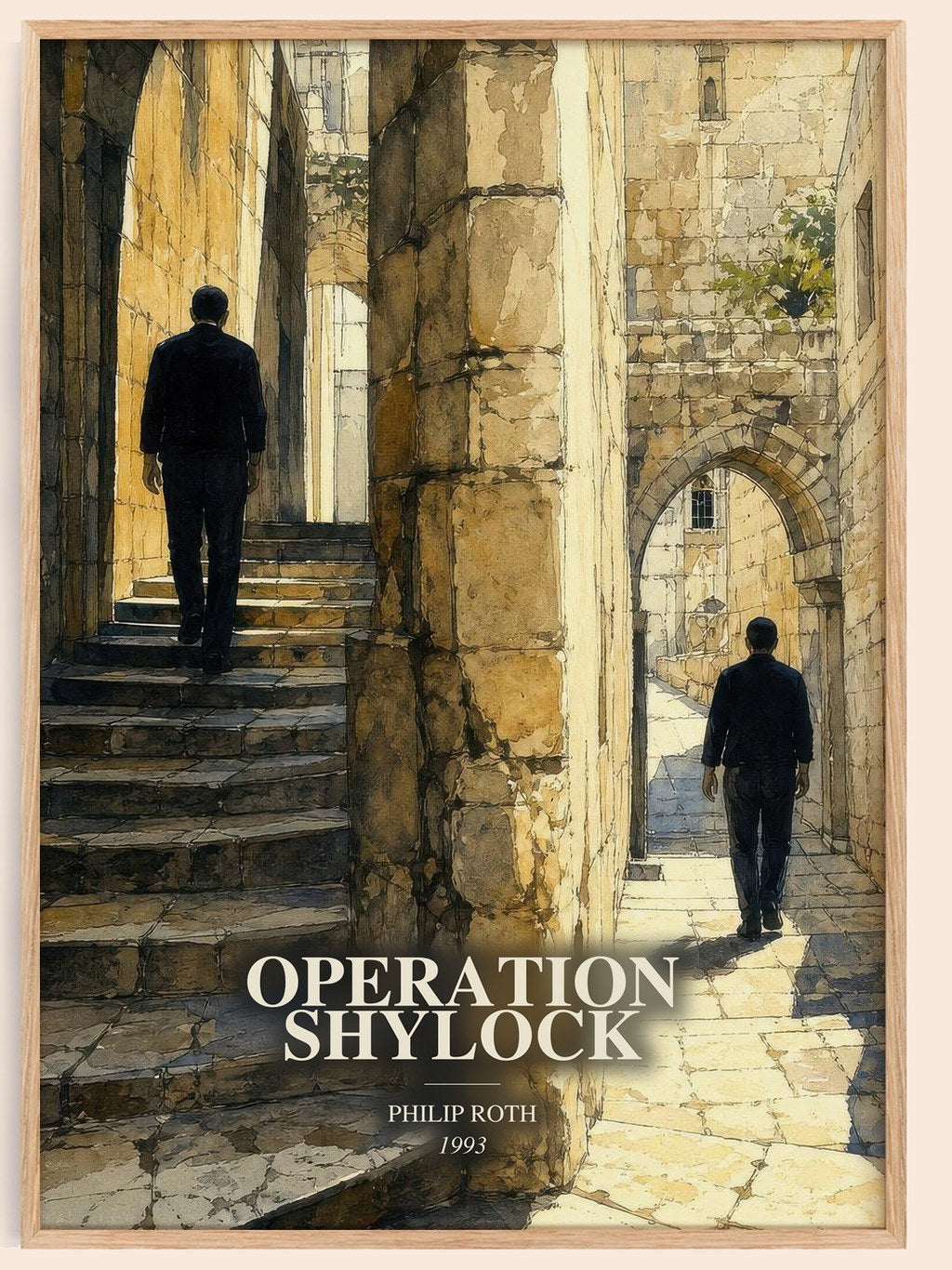 Operation Shylock watercolour book poster by Philip Roth – framed literary art print