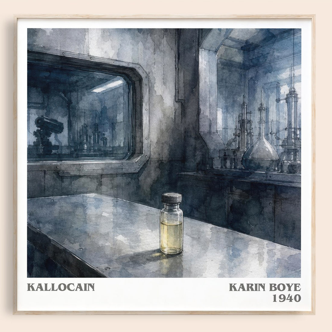 Kallocain literary book poster by Karin Boye – framed literary art print