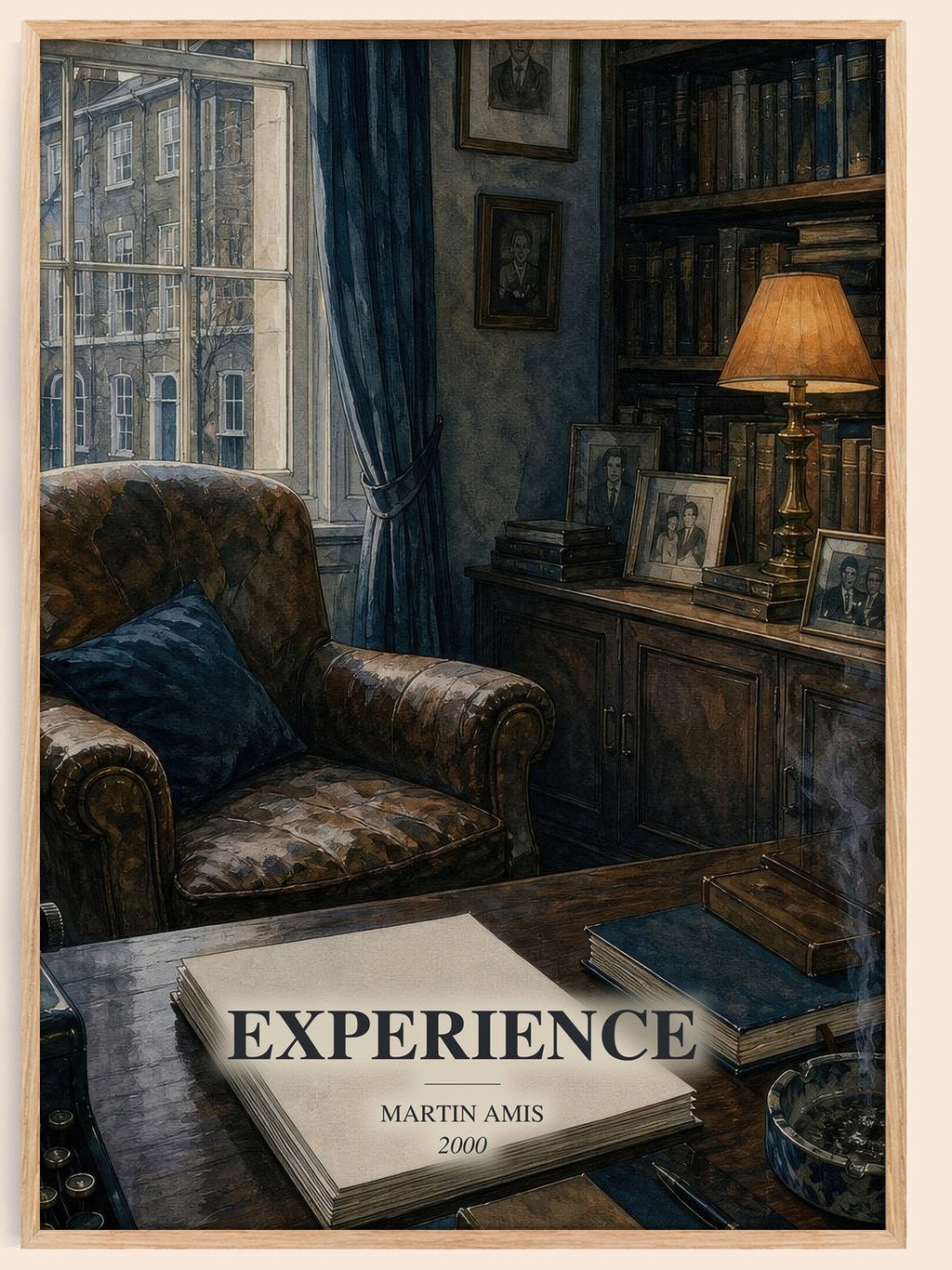 Experience watercolour book poster by Martin Amis – framed literary art print
