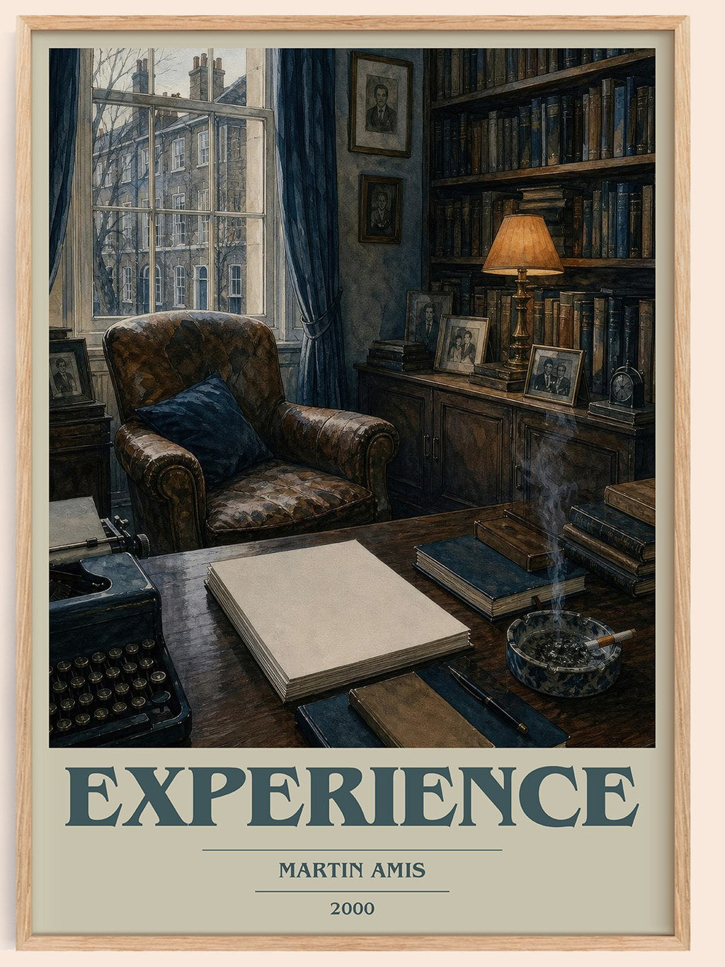 Experience book cover book poster by Martin Amis – framed literary art print