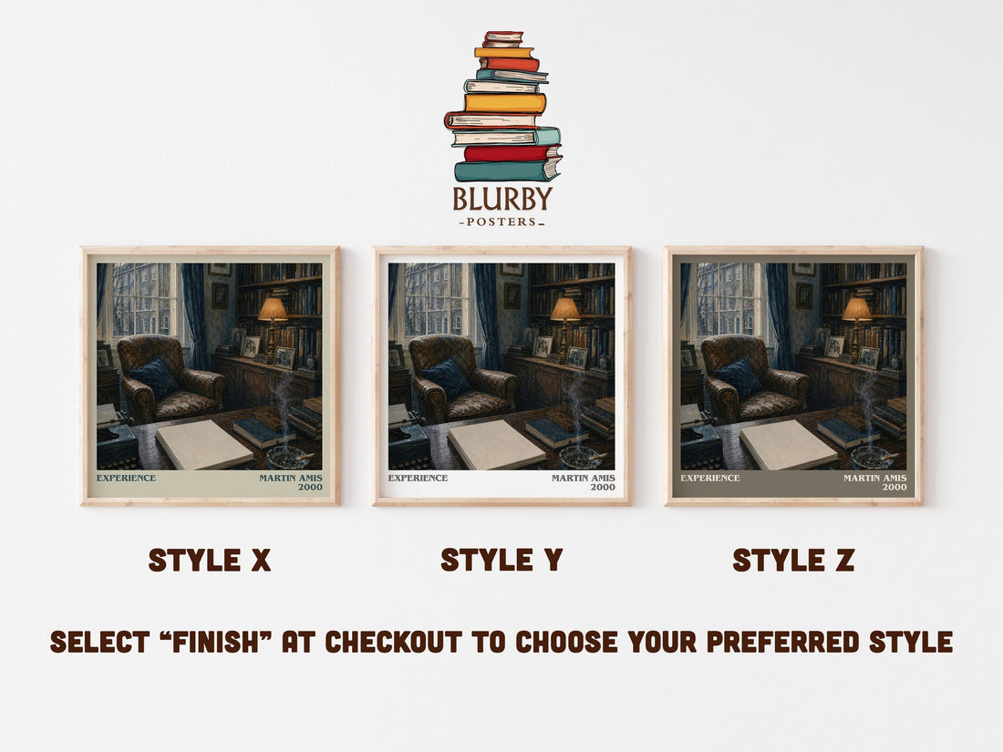 Experience literary print in frame leaning in hallway – memoir wall art (mockup)